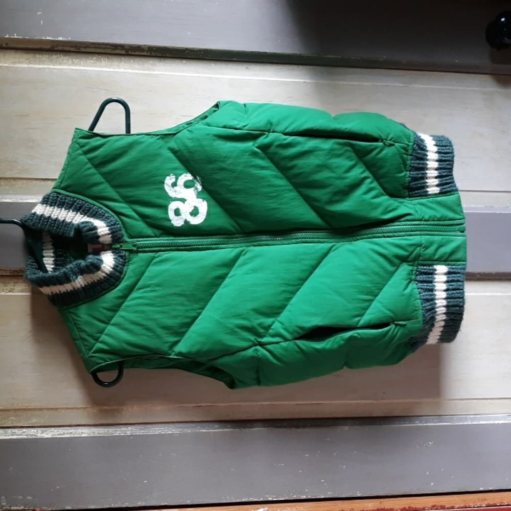 Vintage Green Pink Victoria's Secret Puffer Vest - Picture 1 of 5
